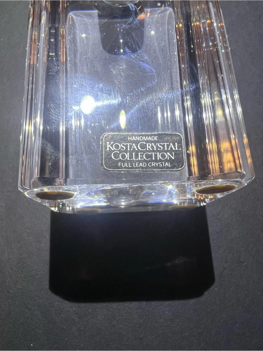 Kosta Boda Crystal Pillar Pair Candle Holders by Anna Ehrner